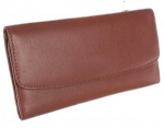 Name brand design PU women trifold flapover wallet, trendy new leather goods