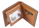 man leather wallett with  zippered coin holder