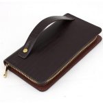 zip around leather mens purse ,travel man clutch organizer