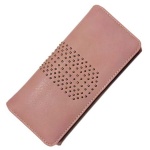 trifold flapover wallet for women with rivets