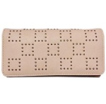 pink flapover wallet for women with rivets