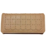 pink flapover womens wallet  with rivets