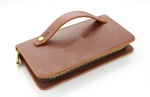 PU mens clutch purse organizer  , long zipper wallet for man