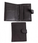 Vertical genuine leather wallet for man black