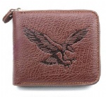 zipper man wallet with plastic block slots