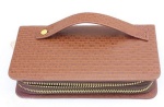 Double zip around wristle mens purse wallet clutch