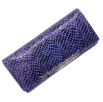 PU snake woman wallet with metal frame