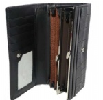 Cheap PU woman purse wallet with frame lock