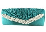 ide stones wrinkled clutch , satin fabric woman wallet with chain