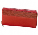 leather zip around wallet for girls, travel wallet women