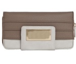 PU ladies bilfold wallet with metal plate, women purse