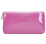 Shinny fashion zip around candy wallet