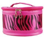 Polyester dots printing round make up bag, cosmetic bag