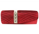 side stones wrinkled clutch satin fabric, satin woman wallet with chain