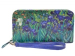 Woman purse canvas printed wallet, lady purse wristlet textured wallet