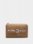 PU leather wallet with metal studs, fashion brand accessory
