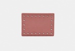 Card holder with metal studs, fashion accessories, small leather goods factory