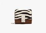 Cow leather fur wallet for women with metal locker, zebra wallet