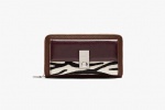 Zebra leather wallet with metal locker in XL size, fashion accessery
