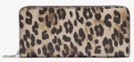 Zip around wallet in leopard print, leather goods factory